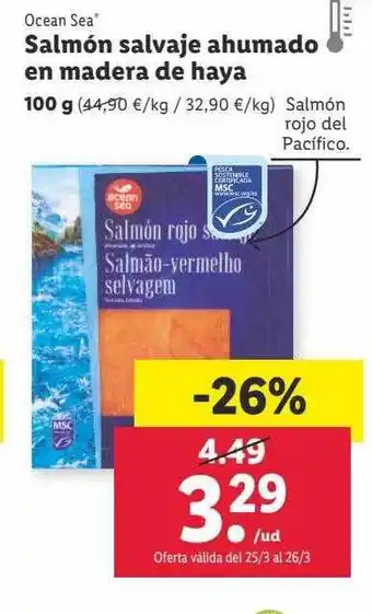 Lidl Ocean sea salmón salvaje ahumado en madera de haya oferta