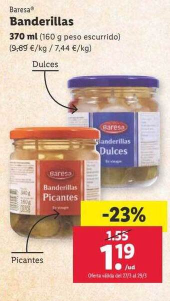 Lidl Baresa banderillas oferta
