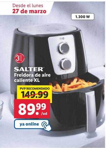 Lidl Salter freidora de aire caliente xl oferta