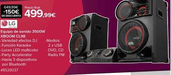 Costco Lg equipo de sonido 3500w xboom cl98 oferta