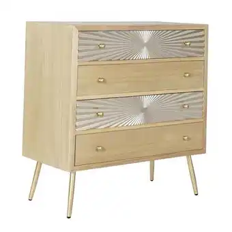 Centro Hogar Sanchez Cómoda de mdf color natural con acabados dorados oferta