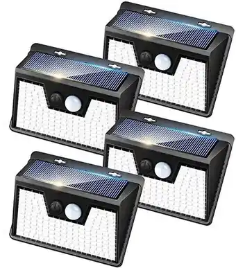 Amazon Peasur luz solar exterior【4 paquete/140 led/3 modos】focos led exterior solares con sensor de movimiento,ip65 impermeable l... oferta