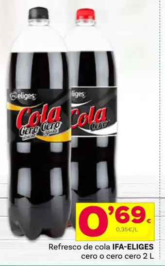 Supermercados Dani Refresco De Cola Ifa-Eliges Cero o Cero Cero 2L oferta