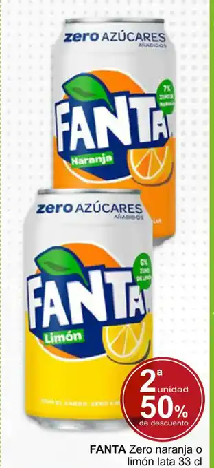 Supermercados Dani Fanta Zero Naranja o Limón Lata 33cl oferta