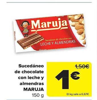 Carrefour Sucedáneo de chocolate con leche y almendras maruja oferta