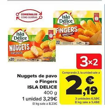 Carrefour Nuggets de pavo o fingers isla delice oferta