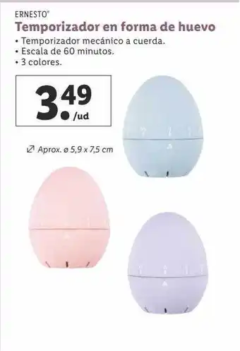 Lidl Ernesto temporizador en forma de huevo oferta