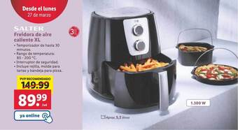 Lidl Salter freidora de aire caliente xl oferta