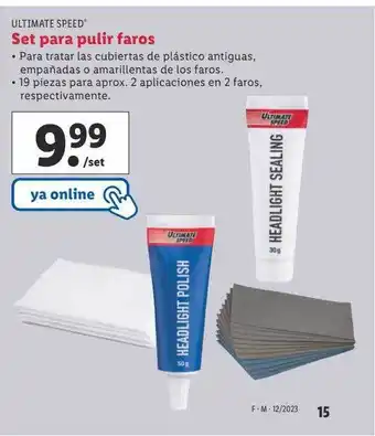 Lidl Ultimate speed set para pulir faros oferta