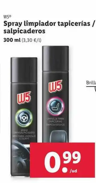 Lidl W5 spray limpiador tapicerías salpicaderos oferta