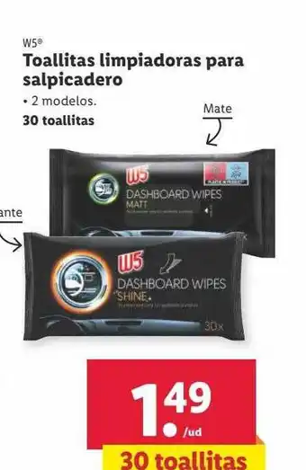 Lidl W5 toallitas limpiadoras para salpicadero oferta