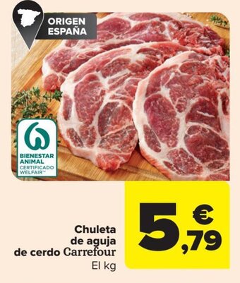 Carrefour Chuleta de Aguja de Cerdo oferta