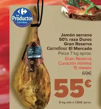 Carrefour Jamón Serrano 50% Raza Duroc Gran Reserva oferta