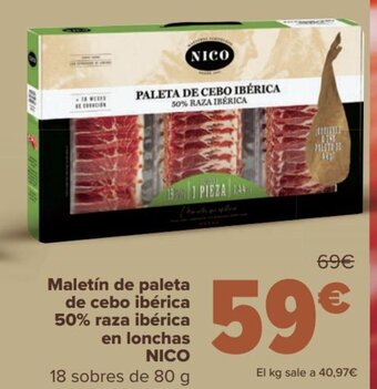 Carrefour Maletín De Paleta De Cebo Ibérica 50% Raza Ibérica En Lonchas NICO oferta