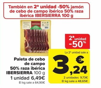 Carrefour Paleta de Cebo de Campo 50% Raza Ibérica Ibersierra oferta