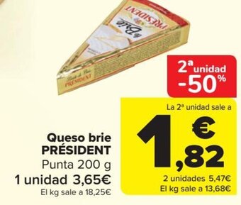 Carrefour Queso Brie Président oferta
