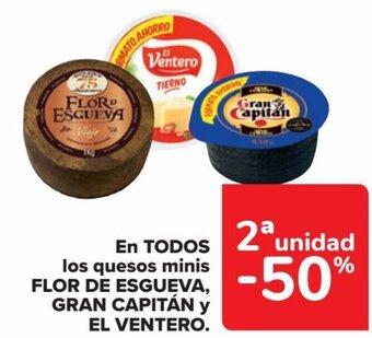 Carrefour En Todos Los Quesos Minis Flor de Esgueva Gran Capitán y El Ventero oferta