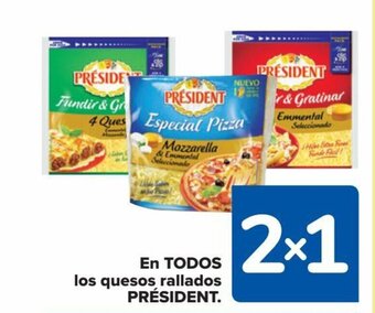 Carrefour En Todos Los Quesos Rallados Président oferta
