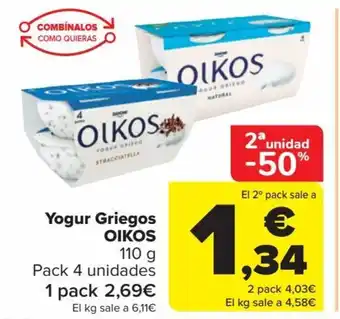 Carrefour Yogur Griegos Oikos oferta