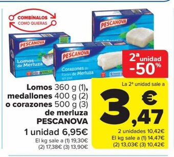 Carrefour Lomos, Medallones o Corazones de Merluza Pescanova oferta