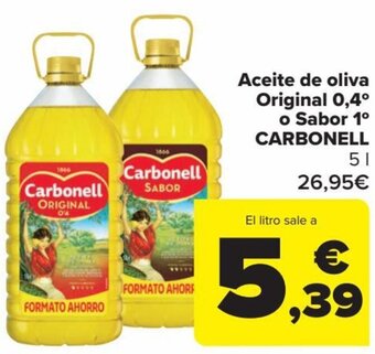 Carrefour Aceite de Oliva Original 0.4° o Sabor 1° Carbonell oferta