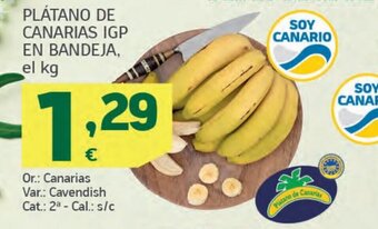 HiperDino Plátano de canarias igp en bandeja oferta