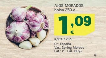 HiperDino Ajos morados, bolsa 250 g oferta