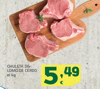 HiperDino Chuleta de lomo de cerdo oferta