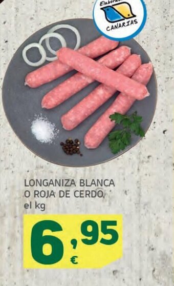 HiperDino Longaniza blanca o roja de cerdo oferta