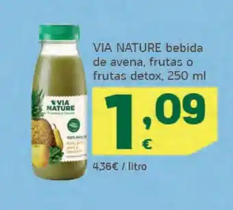 HiperDino Via nature bebida de avena, frutas o frutas detox, 250 ml oferta