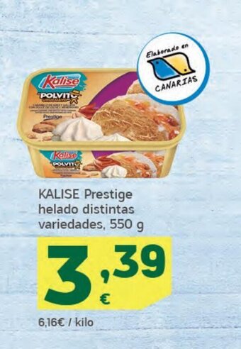 HiperDino Kalise prestige helado distintas variedades, 550 g oferta