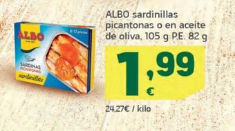 HiperDino ALBO sardinillas picantonas o en aceite de oliva oferta