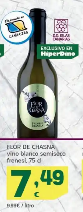 HiperDino Flor de chasna vino blanco semiseco frenesi, 75 cl oferta