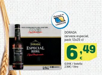 HiperDino Dorada cerveza especial, pack 12x25 cl oferta