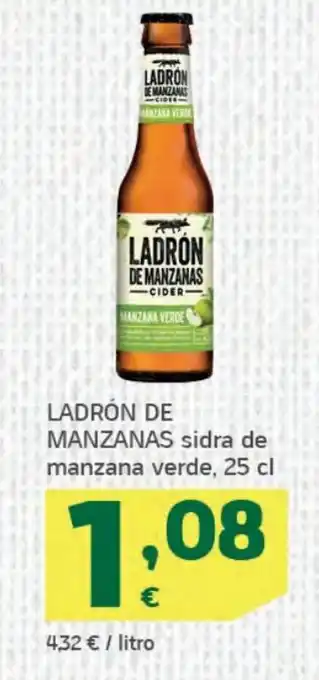 HiperDino Ladron de manzanas sidra de manzana verde, 25 cl oferta
