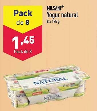 ALDI Milsani yogur natural oferta