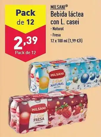 ALDI Milsani bebida láctea con l. casei oferta