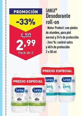 ALDI Sanex desodorante roll-on oferta