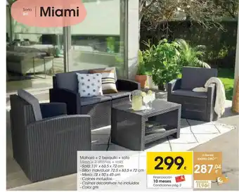 Eroski Mesa + 2 sillones + sofá oferta