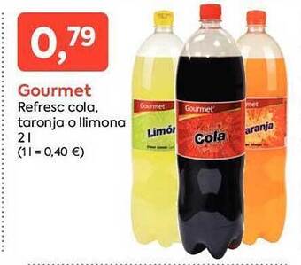 Suma Supermercados Gourmet refresc cola, taronja o limona oferta