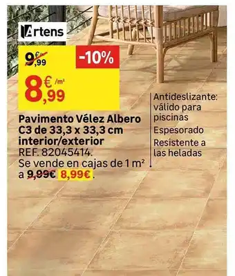 Leroy Merlin Artens pavimento vélez albero c3 de 33,3 x 33,3 cm interior o exterior oferta