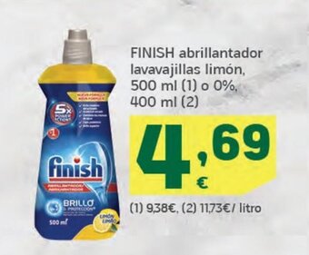 HiperDino FINISH abrillantador lavavajillas limón oferta