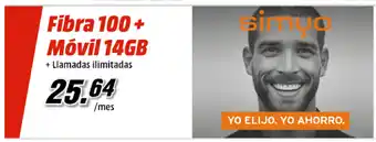 MediaMarkt Fibra 100+ Móvil 14GB oferta