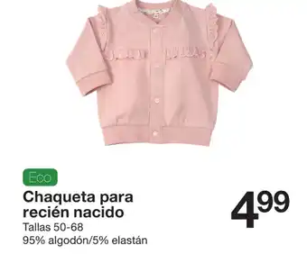 Zeeman Eco Chaqueta para recién nacido Tallas 50-68 95% algodón/5% elastán oferta