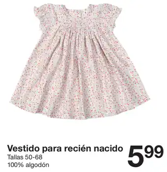Zeeman Vestido para recién nacido Tallas 50-68 100% algodón oferta