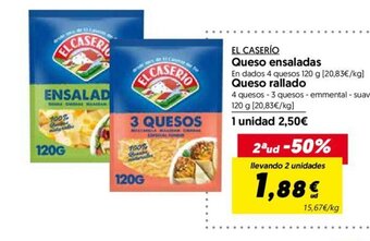 Hiper Usera El Caserío Queso Ensaladas oferta