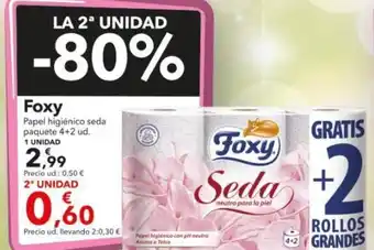 Clarel Foxy Papel higiènico seda paquete 4 + 2ud. oferta