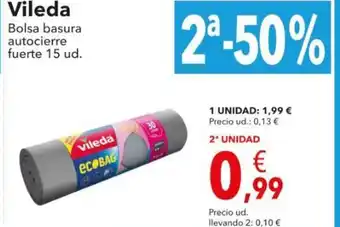 Clarel Vileda Bolsa basura autocierre fuerte 15 ud. oferta
