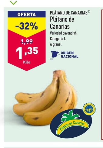 ALDI Plátano de Canarias oferta