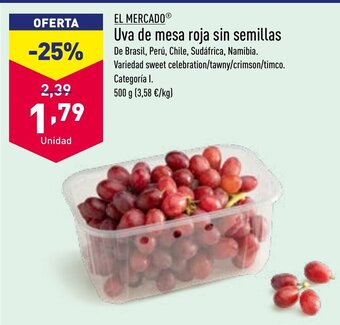 ALDI Uva de Mesa Roja Sin Semillas oferta